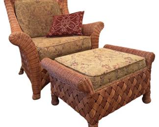 Palecek Furniture Wicker Wingback Set Timeless Charm