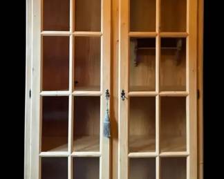 Adorned Solid Pine Display Cabinet