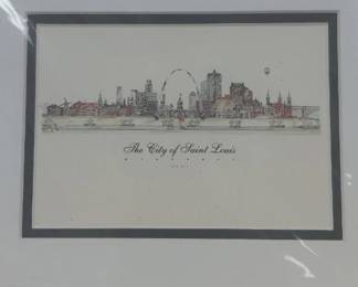 matted John Pils City of St.Louis print