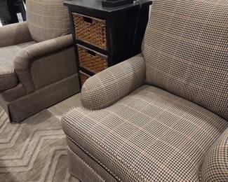 two checked chairs