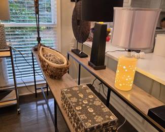 Two 6 foot skinny hall or sofa tables