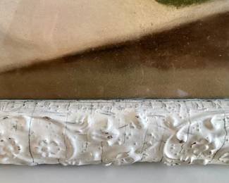 A100 - $30. Floral Art with Botanical Carved Frame. Measures 16.5" x 10.5".