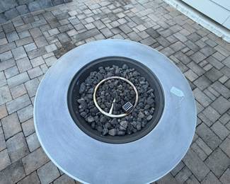 A36 - $60. Garden Treasures Propane Fire Pit with Enduro Top Lid.