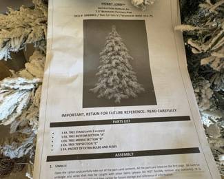 A79 - $60. 7.5' Berkshire Flocked Pine Christmas Tree.