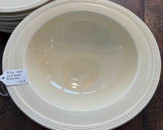 A50 - $125. 9 Pc. Sur La Table Pasta Set. 1 large serving bowl and 8 plates.