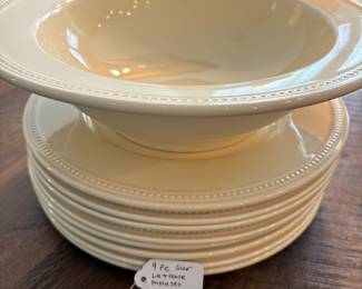 A50 - $125. 9 Pc. Sur La Table Pasta Set. 1 large serving bowl and 8 plates.