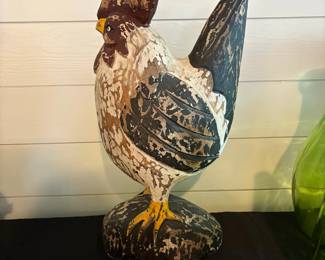 A63 - $20. Carved wooden rooster.