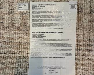 A16 - $300. Pottery Barn 9' x 12' Cormac Easy Care Handwoven Rug - Polyester. (Manufacture 2025)