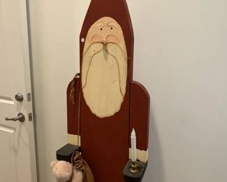 A83 - $40. Wooden Santa. Measures 18" wide x 67" tall.