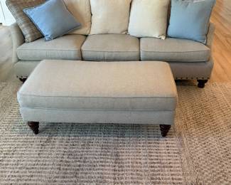 A5 - $550. Kincaid Sofa & Ottoman. Measures 82.5" x 36.5" x 38.5" tall. Ottoman Measures 48.5" x 24.5" x 18.5" tall. Cushions show minor pilling - overall very good condition.