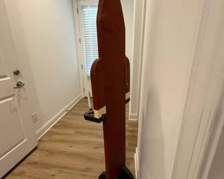 A83 - $40. Wooden Santa. Measures 18" wide x 67" tall.
