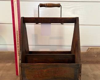 A54 - $35. Vintage 1930's/40's Pepsi Cola Bigger Better Wood Soda Carrier.