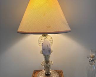 A18 - 1 Available - $20 Each. Hobnail Glass Table Lamp. Measures 16" tall. Shade is in ok condition.