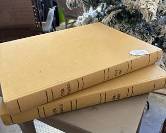 A80 - $35. Pair of Oversized Fabric Books with Storage Compartments. "The Times".