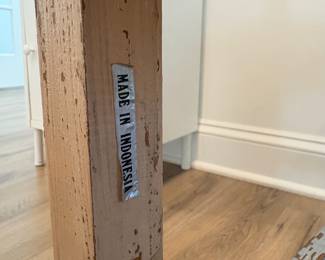 A13 - $30. Primitive Style Ladder-back side chair. Measures 17.5" x 17.75" x 42" tall. Floor to seat is 18.25".