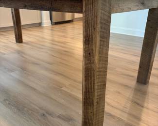 A4 - $750. Custom Made Farmhouse Style Dining Table. Made from Wood Reclaimed from NC Barns. Measures 89.5" x 40" x 30" tall. Very sturdy! Overall excellent condition - made from reclaimed wood so it does have some natural imperfections.