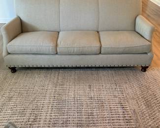 A5 - $550. Kincaid Sofa & Ottoman. Measures 82.5" x 36.5" x 38.5" tall. Ottoman Measures 48.5" x 24.5" x 18.5" tall. Cushions show minor pilling - overall very good condition.