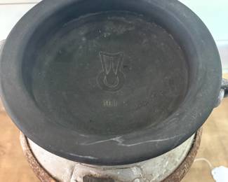 A14 - $40. 10L Metal Milk Can / (Milchkanne). Measures 9" across x 14.5" tall.