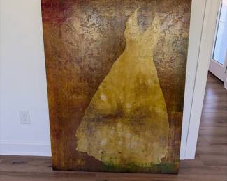 A25 - $75. "Fell in Love with a Dress" Giclee Textured Print from Ballard Design. Measures 40" x 52.25".