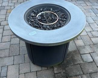 A36 - $60. Garden Treasures Propane Fire Pit with Enduro Top Lid.
