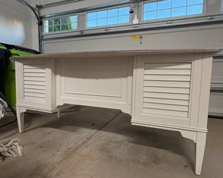 A77 - $275. Small Executive Desk. Measures 66" x 29" x 30.5" tall. Most of the wear is in one spot on the top. Structurally sound and overall good condition.