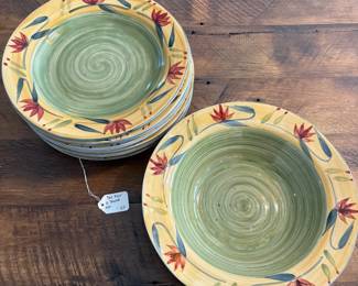 A51 - $30. 9 Pc. Pier 1 Pasta Set. 1 large Serving Bowl and 8 Plates.