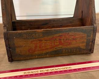 A54 - $35. Vintage 1930's/40's Pepsi Cola Bigger Better Wood Soda Carrier.