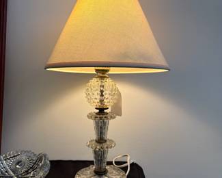 A18 - 1 Available - $20 Each. Hobnail Glass Table Lamp. Measures 16" tall. Shade is in ok condition.