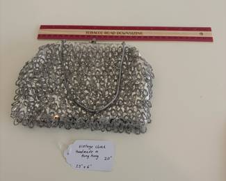 A47 - $20. Vintage Clutch "Handmade in Hong Kong". Measures 7.5" x 6".