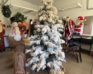 A79 - $60. 7.5' Berkshire Flocked Pine Christmas Tree.