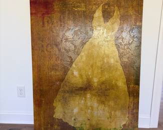 A25 - $75. "Fell in Love with a Dress" Giclee Textured Print from Ballard Design. Measures 40" x 52.25".