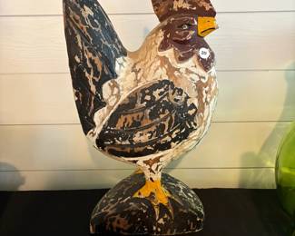 A63 - $20. Carved wooden rooster.