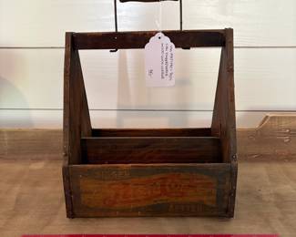 A54 - $35. Vintage 1930's/40's Pepsi Cola Bigger Better Wood Soda Carrier.