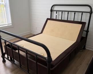 A3 - $500. ADJUSTABLE BASE ONLY. NuFlex Foundation by Simmons. Adjustable Queen Base. Adjusts head & feet and has a 10, 20, 30 minute massage feature. Also has a plugs and remote holders on both sides. Please have 2 strong people to move!