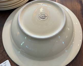 A50 - $125. 9 Pc. Sur La Table Pasta Set. 1 large serving bowl and 8 plates.