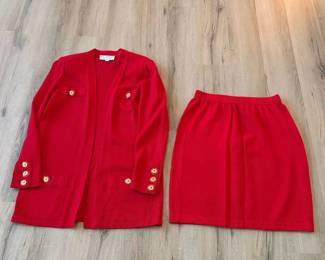A90 - $150. St. John Collection by Marie Gray. Cardigan size S. Skirt size 8.