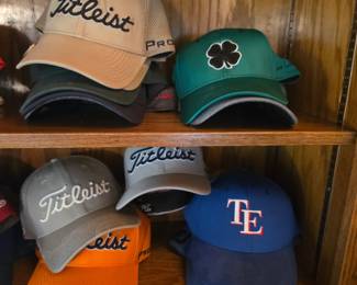 golf-brand hats, some professional sports hats, and more