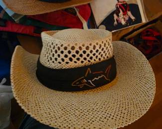 Natural straw Greg Norman shark golf hat
