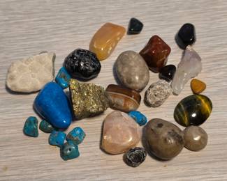 mixed collection of polished and rough stones