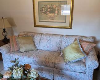 Floral Upholstered Sofa