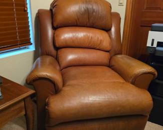 Brown leather recliner