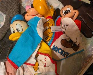 vintage Walt Disney character hand puppets