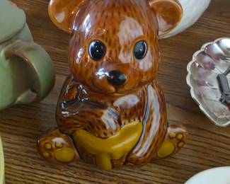 Vintage Bear Ceramic Honey Pot