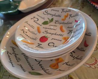 Italian pasta-themed serving bowls