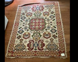 Lot 8973 Vintage 1970s Portuguese Wool Area Rug roughly 5ft x 7ft