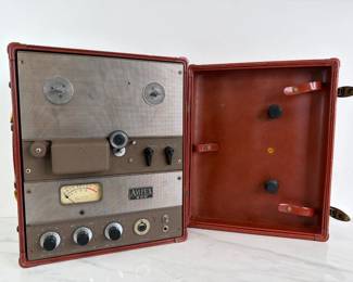Lot 8846 Vintage Ampex 601 Portable Tube Reel to Reel Tape Recorder Microphone Preamplifier