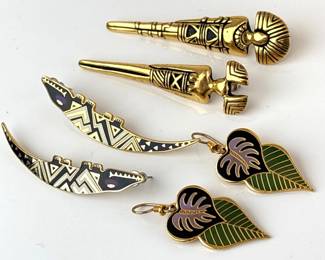 Lot 8965 Laurel Burch Earrings Alligators Leaves Egyptian Figures
