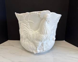 Lot 8731 Andrea by Sadek Portuguese Rooster Cachepot Planter
