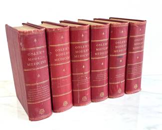 Lot 8889 Modern Medicine by William Osler. 1925 edition. 6 volumes of 7 Collectible Antique Medical Books