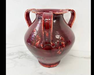 Lot 8768 Tuscany Fortunata Italian ThreeHandled Urn Vase Pottery